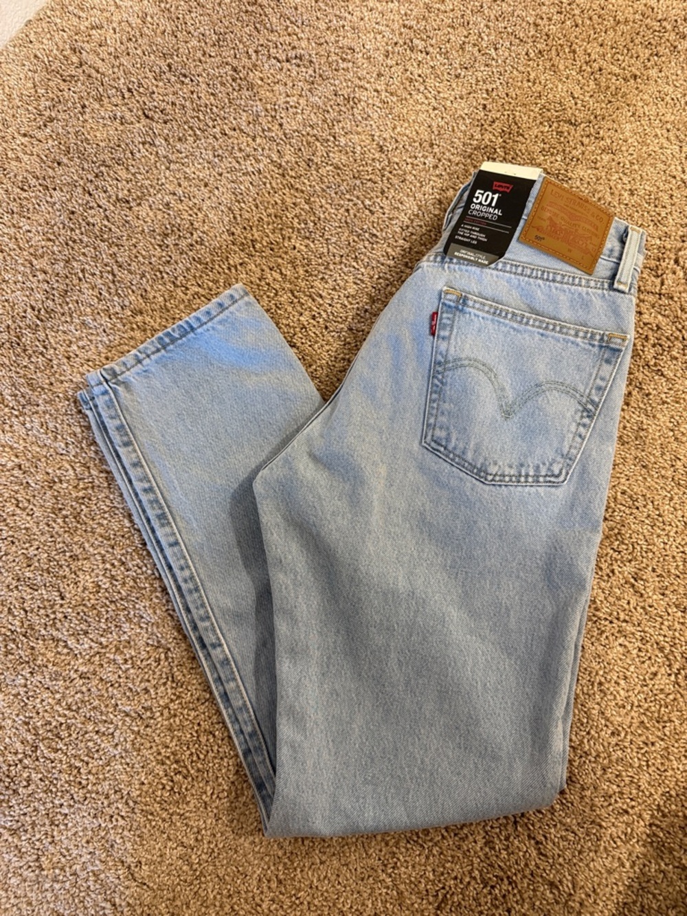 Levi's 501 Original  Classic Light Blue Jeans Cropped 27x28 NEW with Tags!!